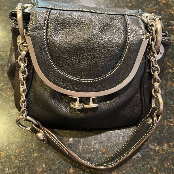 Beautiful small black shoulder or hand bag by B Makowsky - Picture 2 of 10